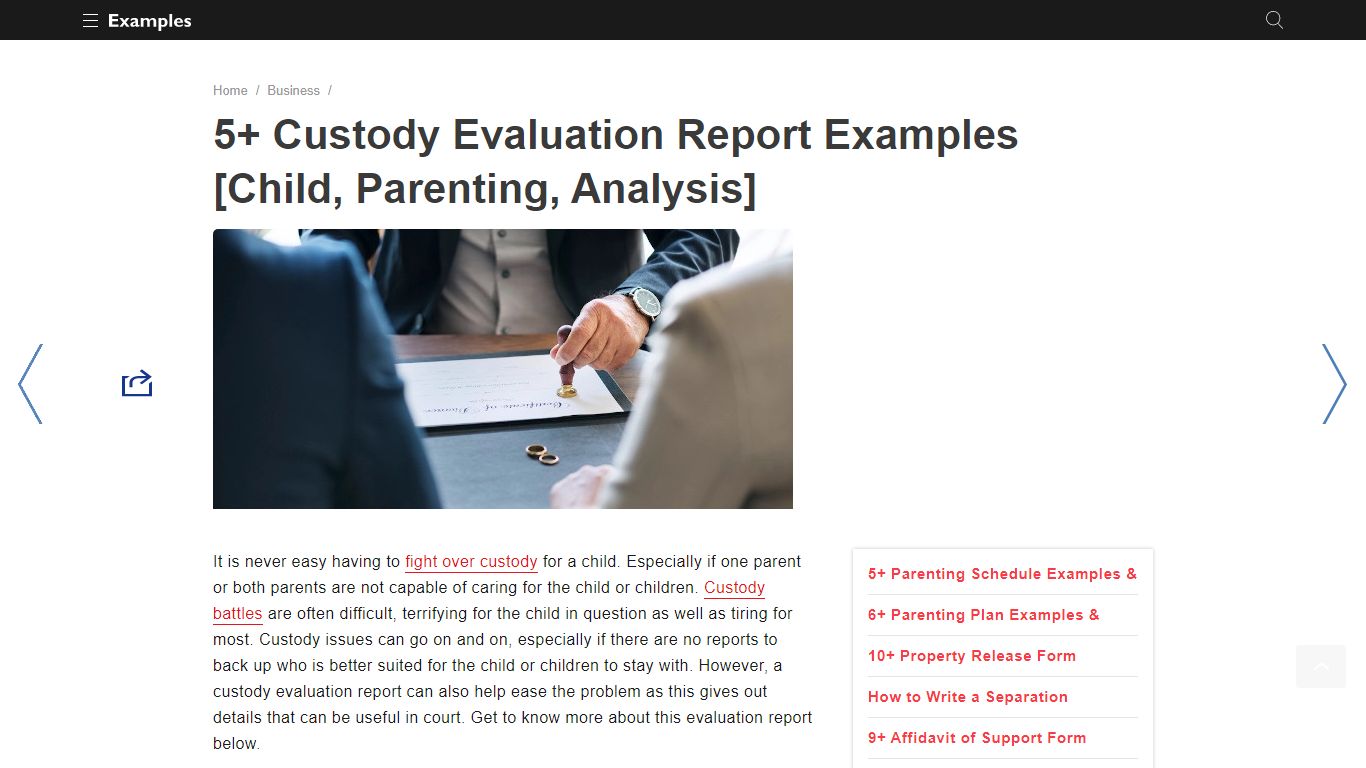 Custody Evaluation Report - Examples, Format, Pdf | Examples